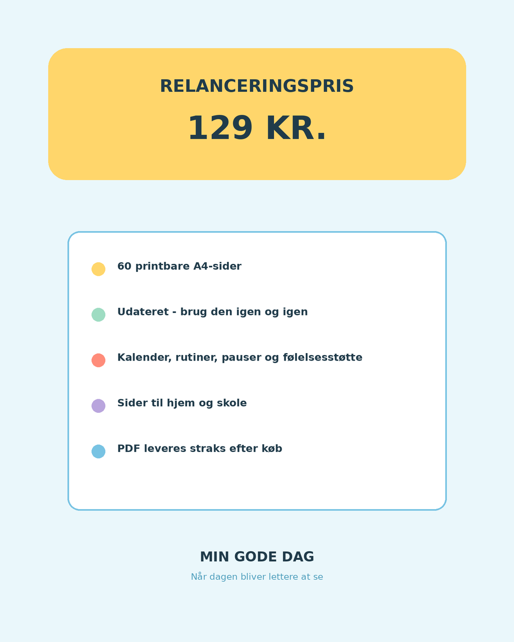 Min gode dag relanceringspris 129 kroner